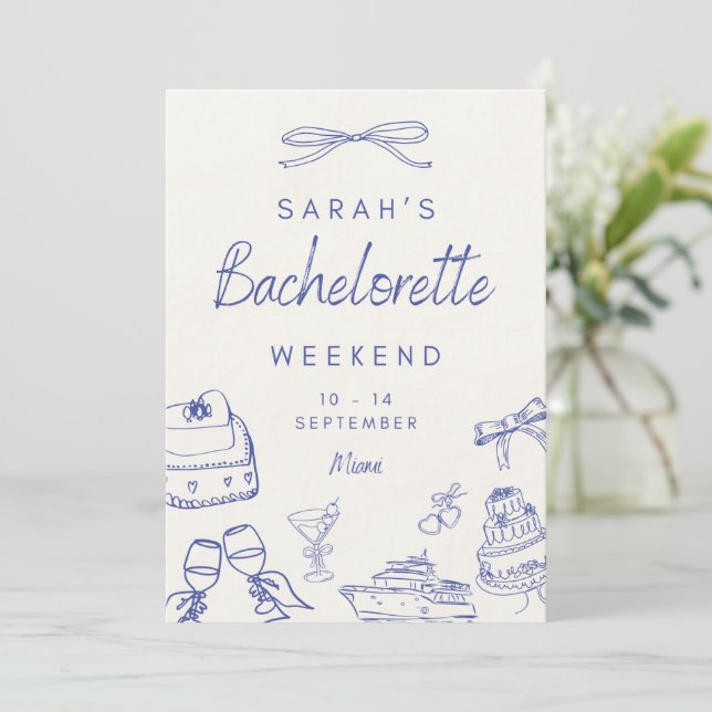 Invitation personnalisable pour week-end de jeune  (Debout devant)