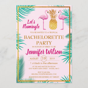 Invitation Personnalisation de la bachelorette à ananas rose
