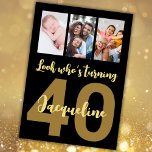 Invitation Personnalisé 40e anniversaire Gold Modern Photo Co<br><div class="desc">Mettez un sourire sur un visage avec ce personnalisation 40e anniversaire script moderne photo collage Invitation. - Cliquez simplement pour personnaliser ce design 🔥 Mes promesses - Ce design est unique et conçu avec vous en tête 🙏 Merci pour soutenir ma petite entreprise - Si vous voulez un article sur...</div>