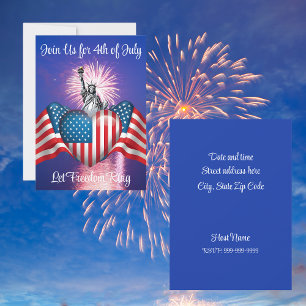 Invitation personnalisé 4 juillet "Let Freedom Rin