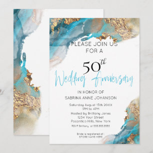 Invitation Personnalisé 50e anniversaire de mariage Abstrait 