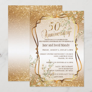 Invitation Personnalisé - 50ème Anniversaire de Mariage Noces