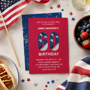 Invitation Personnalisé 60e anniversaire Famille BBQ Party 4 