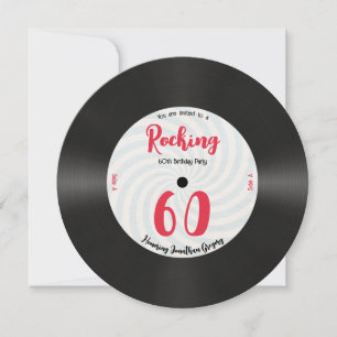 Invitation Personnalisé 60e anniversaire Retro Music Record R