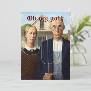 Invitation Personnalisé American Gothic Party Grant Wood