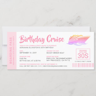Invitation personnalisé Birthday Cruise Boarding P
