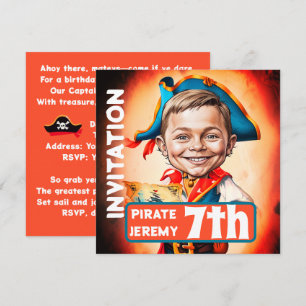 Invitation Personnalisé Burange Pirate 7e Caricature