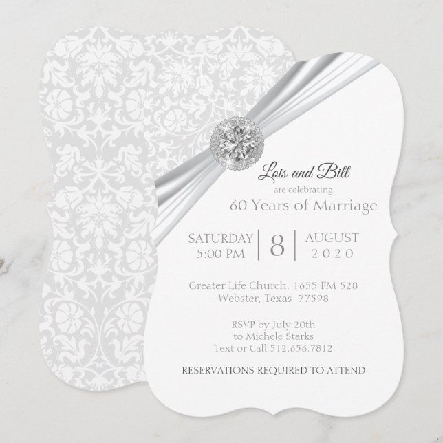 Invitation Personnalisé - Conception pour le 75e / 60e annive (Devant / Derrière)