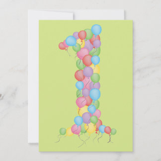 Invitation personnalisé des ballons de fête de 1er