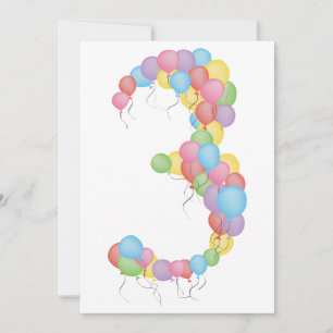Invitation personnalisé des ballons du 3e annivers