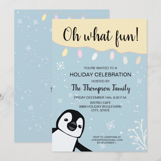Invitation Personnalisé | Fête de Noël | Amusant (Devant / Derrière)