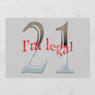 Invitation Personnalisé je suis la 21ème fête d'anniversaire