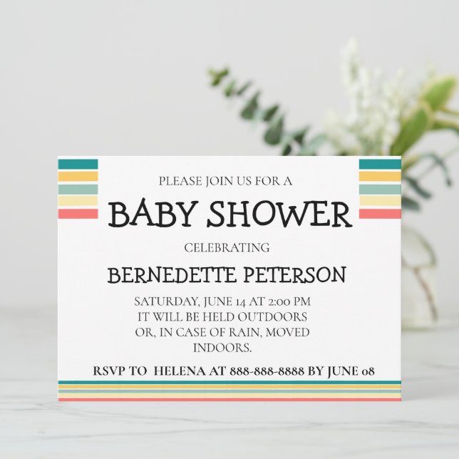Invitation Personnalisé Let's Get Beachy Baby shower (Debout devant)