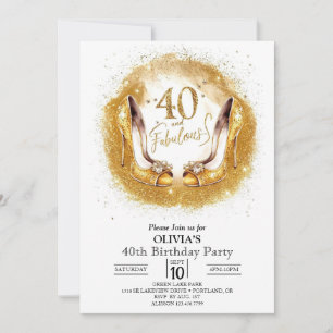 Invitation Personnalisé Magical Digital Gold 40e anniversaire