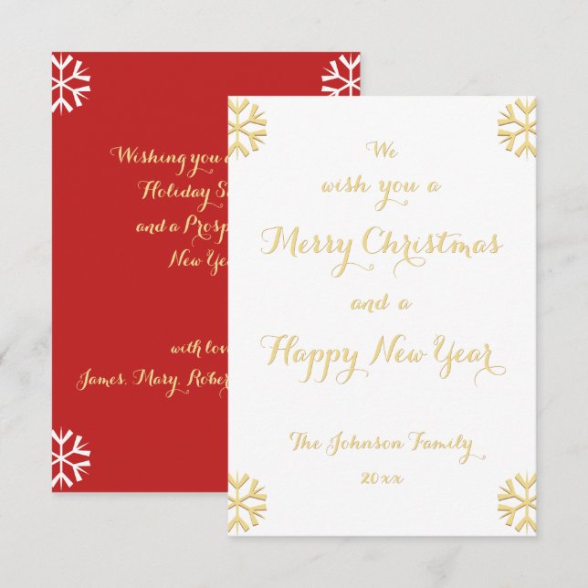 Invitation Personnalisé Noël Nouvel An (Devant / Derrière)