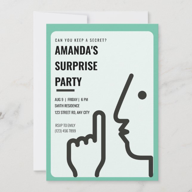 Invitation Personnalisé Pouvez-vous garder un secret? Parti s (Devant)