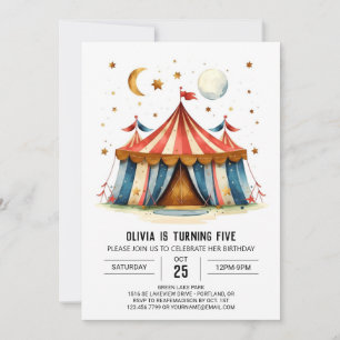 Invitation Personnalisé Printable Joie Circus Anniversaire