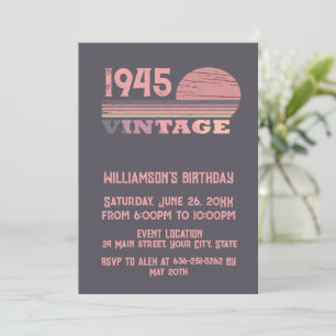 Invitation Personnalisé quatre-vingts vintage fête du 80e ann