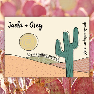 Invitation Personnalisé Retro Boho Desert Cactus Mariage