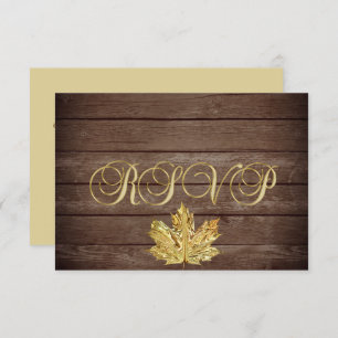 Invitation Personnalisé Rustic Wood Country Automne RSVP Mari
