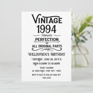 Invitation Personnalisé Trente vintage 30e anniversaire