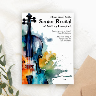 Invitation Personnalisé Violon Senior Considérant Musique Thè