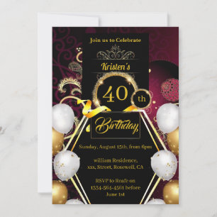 Invitation personnalisée 40e anniversaire