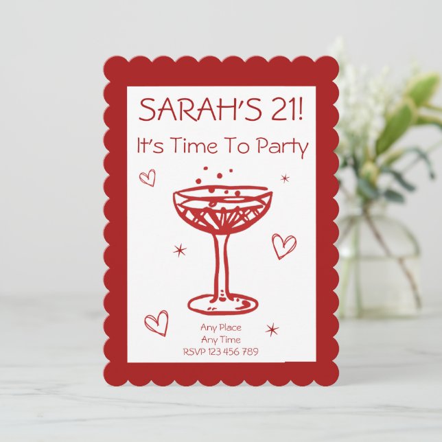 Invitation personnalisée à 21e anniversaire (Debout devant)