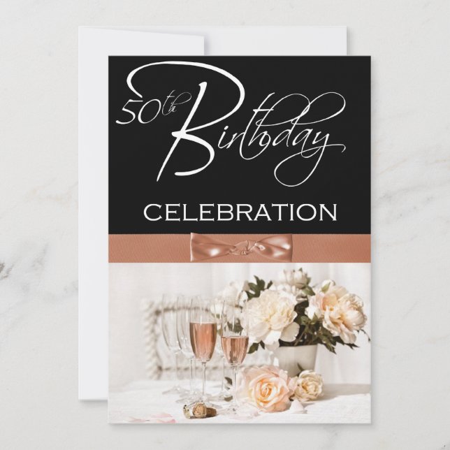 Invitation personnalisée à la 50e fête d'anniversa (Devant)