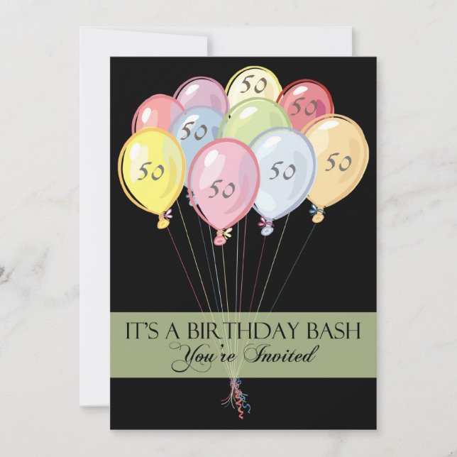 Invitation personnalisée à la 50e fête d'anniversa (Devant)