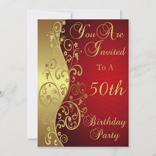 Invitation personnalisée à la 50e fête d'anniversa (Devant)