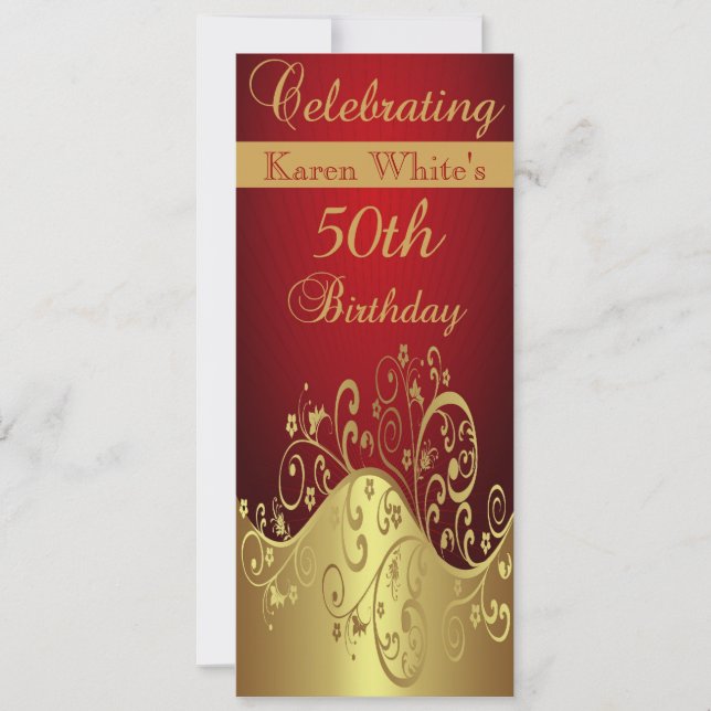 Invitation personnalisée à la 50e fête d'anniversa (Devant)