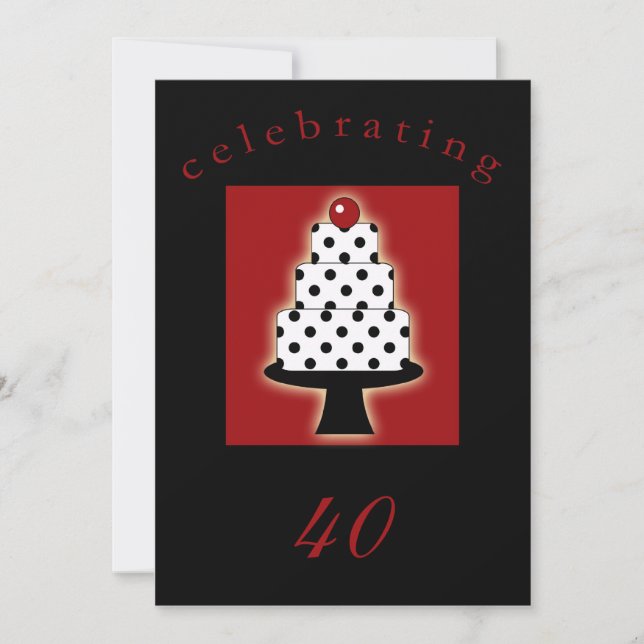 Invitation personnalisée à la fête du 40e annivers (Devant)