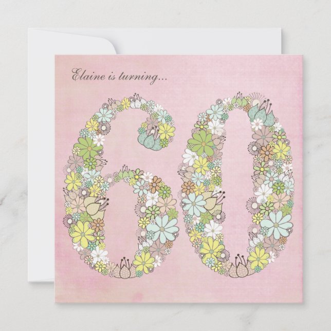 Invitation personnalisée à la fête du 60e annivers (Devant)