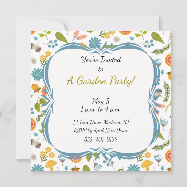 Invitation personnalisée à la fête du jardin (Devant)