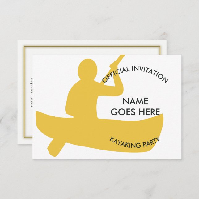 Invitation personnalisée à la fête du kayak (Devant / Derrière)