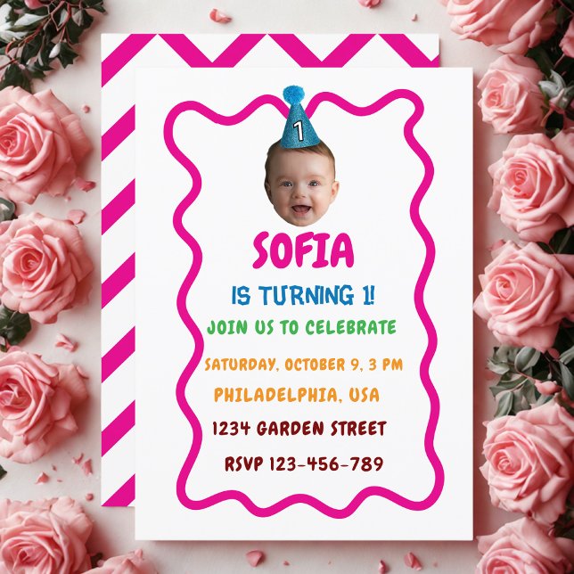 Invitation personnalisée à l'anniversaire avec le  (Créateur téléchargé)