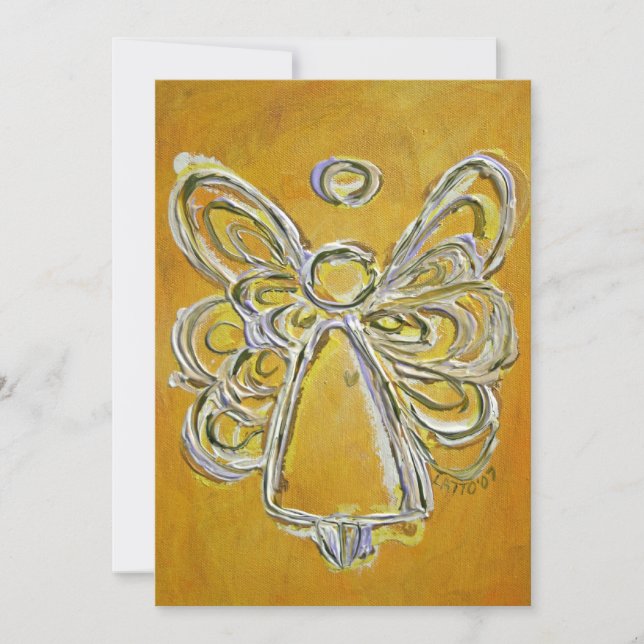 Invitation personnalisée Ange Gardien Jaune (Devant)
