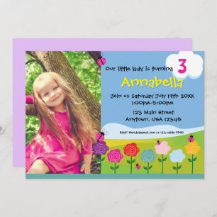 Invitation personnalisée Anniversaire Lady Bug Flo