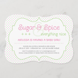 Invitation personnalisée au Baby shower de sucre e