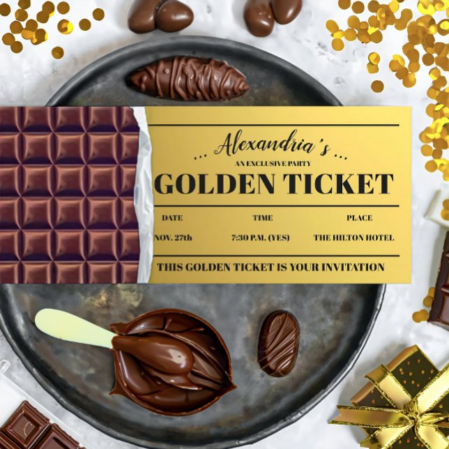 Invitation personnalisée au chocolat au billet d'o (Créateur téléchargé)