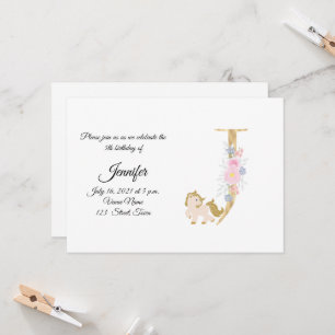 Invitation personnalisée avec monogramme de poney