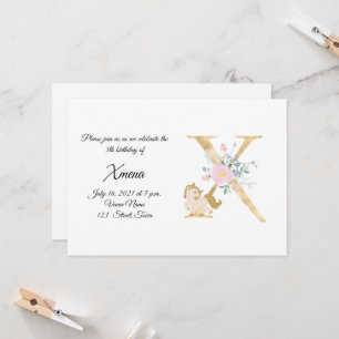 Invitation personnalisée avec monogramme de poney