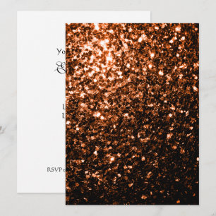 Invitation personnalisée avec paillettes bronze sc
