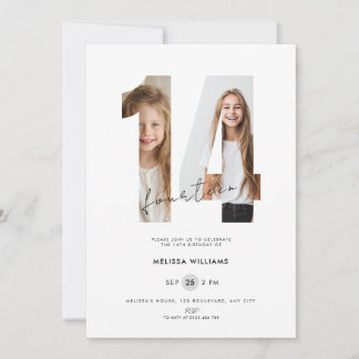 Invitation personnalisée avec photo blanche pour l