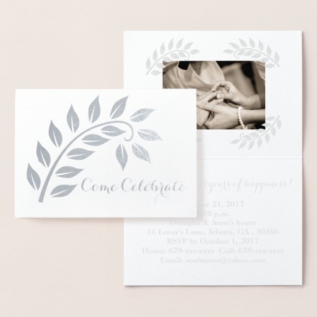 Invitation personnalisée avec photo pour les 25 an (Affichage)