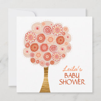 Invitation personnalisée baby shower Orange Blosso