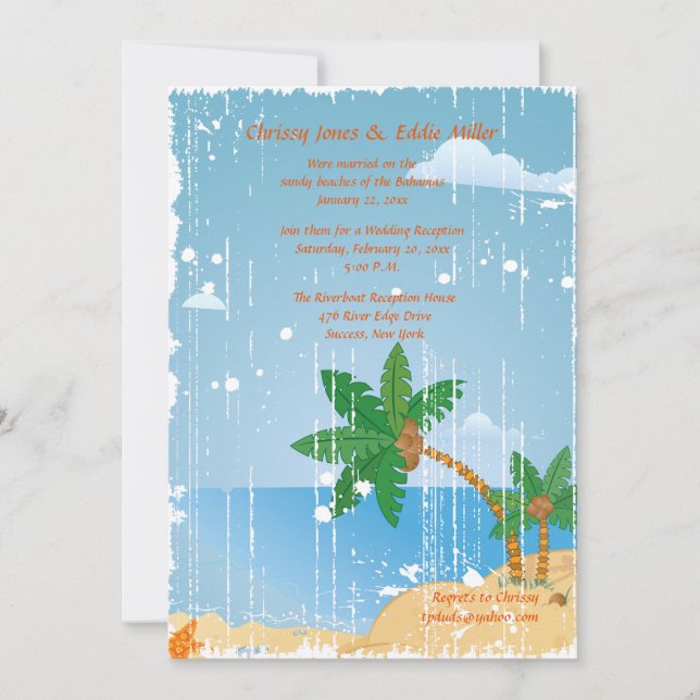 Invitation personnalisée Beach Grunge (Devant)
