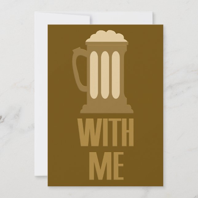 Invitation personnalisée Bière avec moi (Devant)