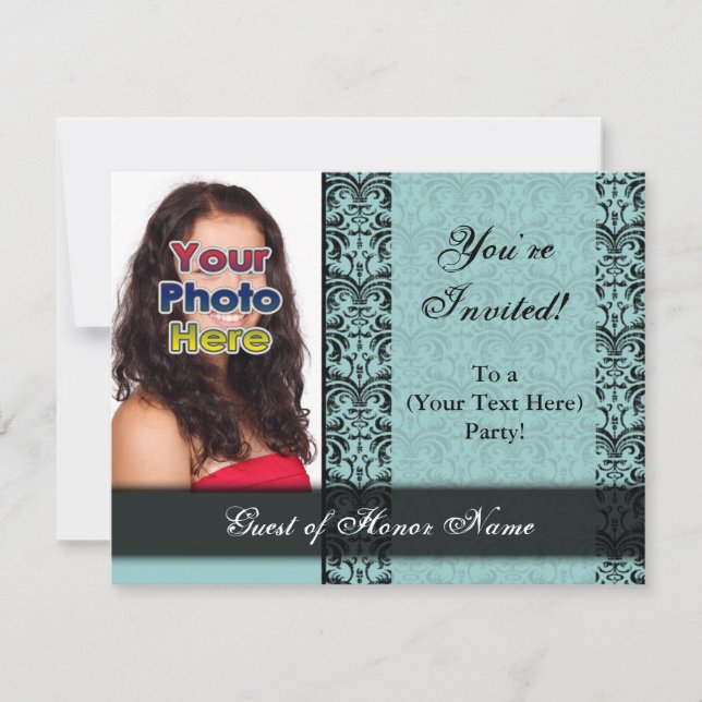 Invitation personnalisée Blue Joty Party (Devant)